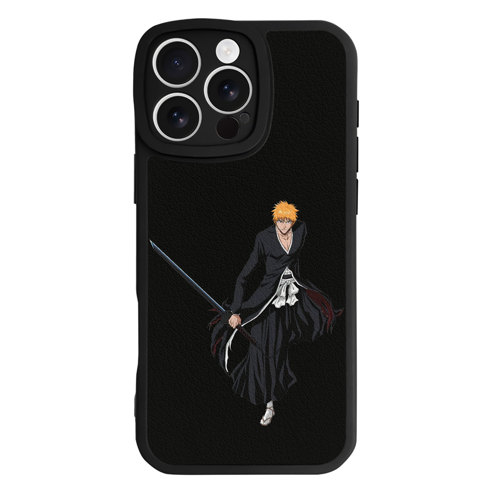 ブリーチ 黒崎一護（くろさき いちご）BLEACH Kurosaki Ichigo 【iPhone 16シリーズ対応】シリコンスマホケース（レザー調） 材質：シリコン